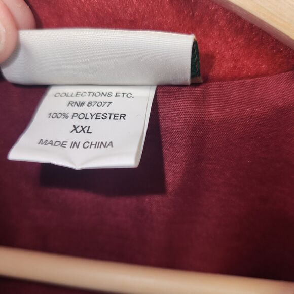 Winter Red Fleece Vest with Embroidered Snowmen Snowflakes Holiday Size XXL - Picture 5 of 10